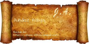 Juhász Albin névjegykártya